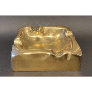" Brutalist" Bronze Ashtray/ Trinket Tray. France, 1970s/80s. 