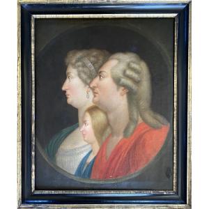 The Royal Family. Louis XVI, Marie Antoinette And The Dauphin. Oil On Canvas, Late 18th Century.