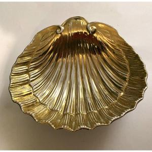 Trinket Dish. Large Gilt Porcelain Bowl, Late 19th/early 20th Century. Shell. 