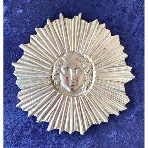 Mid-20th Chrome-plated Metal Tray/trivet. Sun. Apollo On A Radiant Background. 
