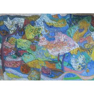 Miloje Todorovitch. »landscape ». Oil On Canvas. 1956.