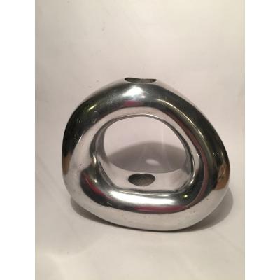 Modernist Cast Aluminium Candlestick. 1970s. Loravilla.