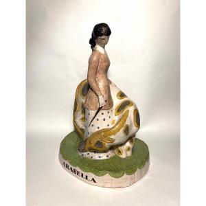 “ Arabella “.  Rider And Horse. Art Deco Polychromatic Plaster. Jean Pavie. 