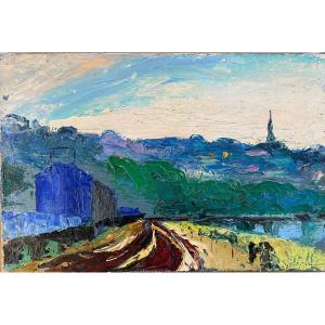 “ Arrival In Hendaye. ”. Pays Basque. Oil On Canvas. Claude Taillant.