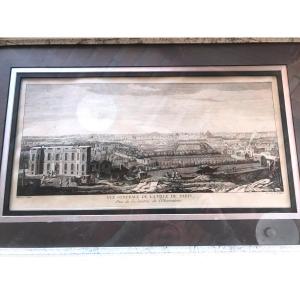 Eau Forte" Vue Générale De  la ville de Paris " J Rigaud 