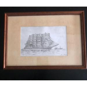 Dessin Marine  "la France " J Tonelli