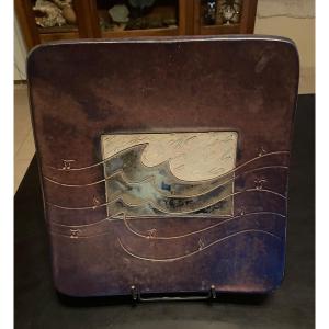 Iridescent Stoneware Dish "the Partition In The Wave..."