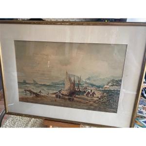 A Watercolor By The Provençal Painter Emile Henry La Ciotat 1908