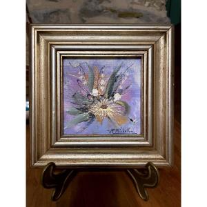 Painting "still Life With Lily Of The Valley" Signed R Michallon