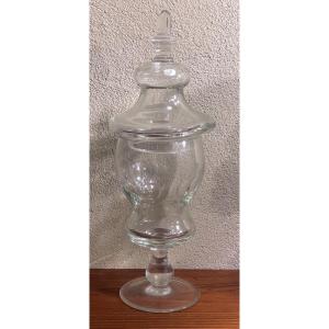Large Covered Blown Glass Drageoir