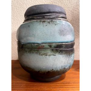 Celadon Raku Vase