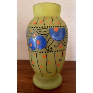 Art Deco Glass Paste Vase By Alix