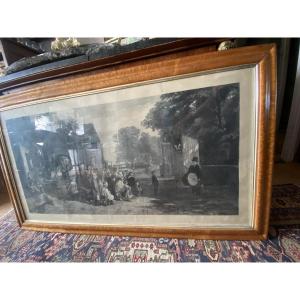Important Old Engraving In A Quality Frame