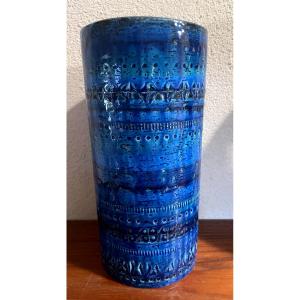 Aldo Londi For Bitossi Antique Ceramic Vase Rimini Blu Design 1960s