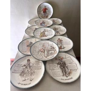 Series Of Twelve Talking Plates "french Songs" Choisy Le Roi Land Of Iron