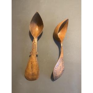Two Spoons Originating From Iran, Dating From The 19th Century (1850-1880)