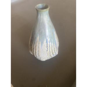 Glazed Stoneware Vase Signed Denbac, Art Nouveau Style, Circa 1920/1930