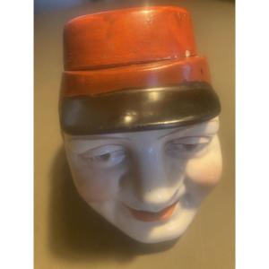 A Tobacco Jar In Earthenware, The Soldier Pioupiou, Late 19th Century, Early 1900s (my Ref: 650§§)