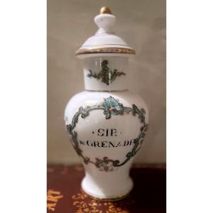 Syr Of Grenade" Pharmacy Jar In Semi-opaline Crystal