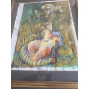 A Watercolor By The Peruvian Painter Walter Bariento