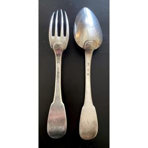 Antique Solid Silver Cutlery Set - Marseille - Consulate/empire Period