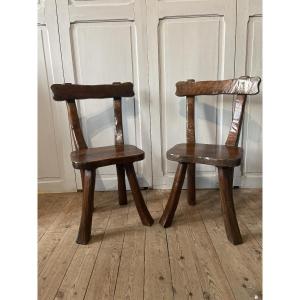 Pair Of “brutalist” Chairs 