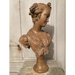 19th Century Terracotta Depicting A Young Woman 