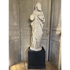 Large Limestone Statue, Late 16th Century. Height 150 Cm