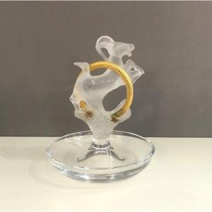 Ibouquetin Empty Pocket Sculpture In Crystal And Glass Paste Signed Daum France