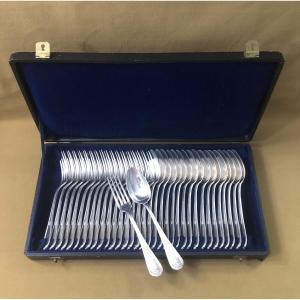 Christofle 18-piece Silver-plated Dessert Set - Fleuron Model