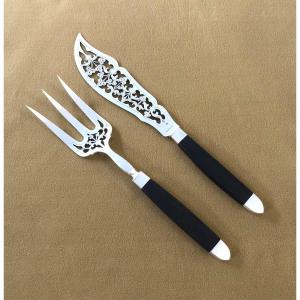 Cardeilhac - Minerve Solid Silver Neogothic Serving Cutlery