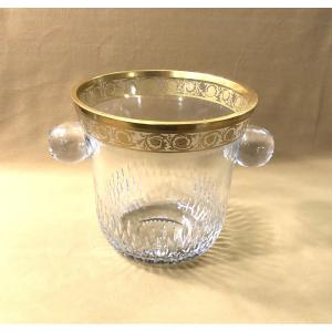 Saint Louis - Signed Crystal Champagne Bucket, Thistle Gold Model