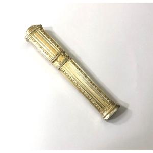 Antique Silver-gilt Wax Stick Case Forming A Sealing Wax Seal