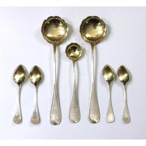 Condiment And Jam Set / Solid Silver Cutlery Minerva