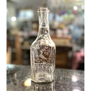 Antique Blown Glass Baptismal Bottle From Flühli (switzerland) Dated 1829