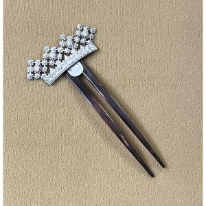 Antique Chignon/hair Comb In Tortoiseshell And Solid Silver, Napoleon III Era