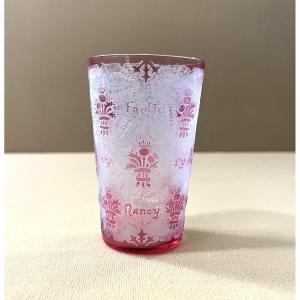 Baccarat Crystal - Acid-etched Crystal Glass Or Goblet Decorated With Thistles 