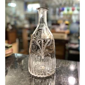Antique Blown Glass Wedding Bottle From Flühli (switzerland) Dated 1851