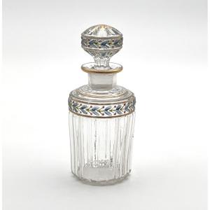 Saint Louis - Antique Enameled Crystal Perfume Bottle, Empire Model