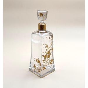 Baccarat - Antique Gold-enameled Crystal Liqueur Decanter