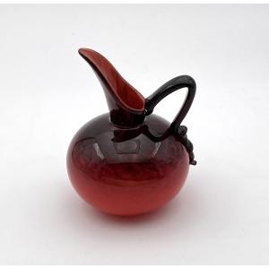 Charles Schneider / Le Verre Français - Marmorated Glass Pitcher Signed - Art Deco Period