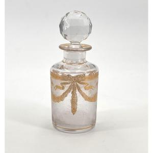 Saint Louis - Perfume Bottle In Crystal, Acid-etched And Gilded Louis XVI Decor