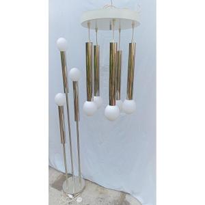 Floor Lamp Chandelier Gaetano Sciolari Vintage 1960 1970