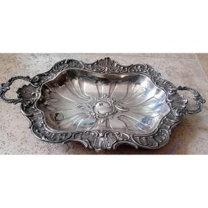 Silver Metal Starter Dish On Feet.