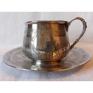 Solid Silver "art Nouveau" Chocolate Cup, 277 Grams