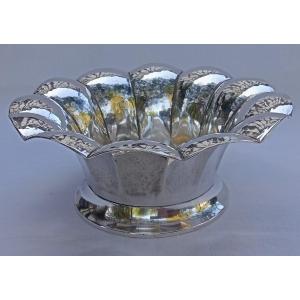 German Solid Silver Basket 800/000 Diameter 15.3 Cm