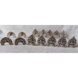 5-piece Solid Silver Knife Holders Plus 2 Pieces 