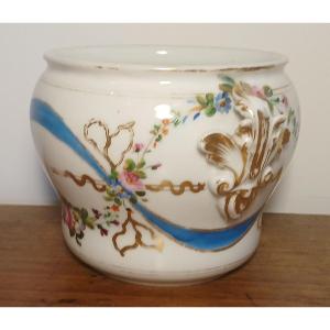 19th Century Paris Porcelain. Flower Pot.