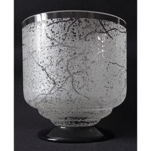 Daum Nancy Frosted Vase Cross Of Lorraine France 1924-1939 Art Deco