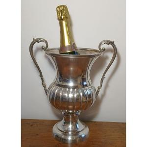 Champagne Bucket On A Pedestal, In Solid Silver.